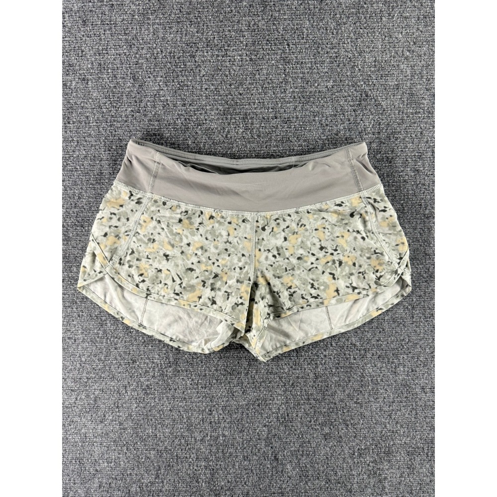 Lululemon Speed Up Low-Rise Lined Short 2.5 Floral Camo Grey Sage Green Womens 6